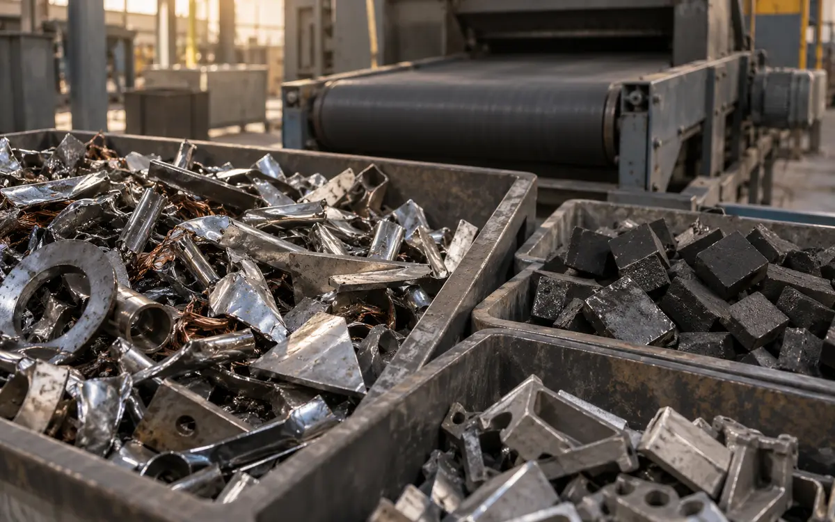 Sorting material for magnet recycling