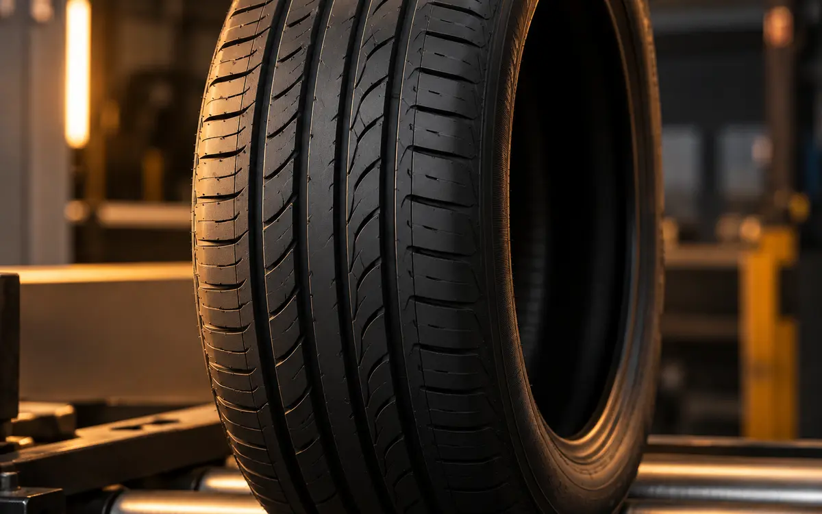 Radial tyre tread in an inspection setting